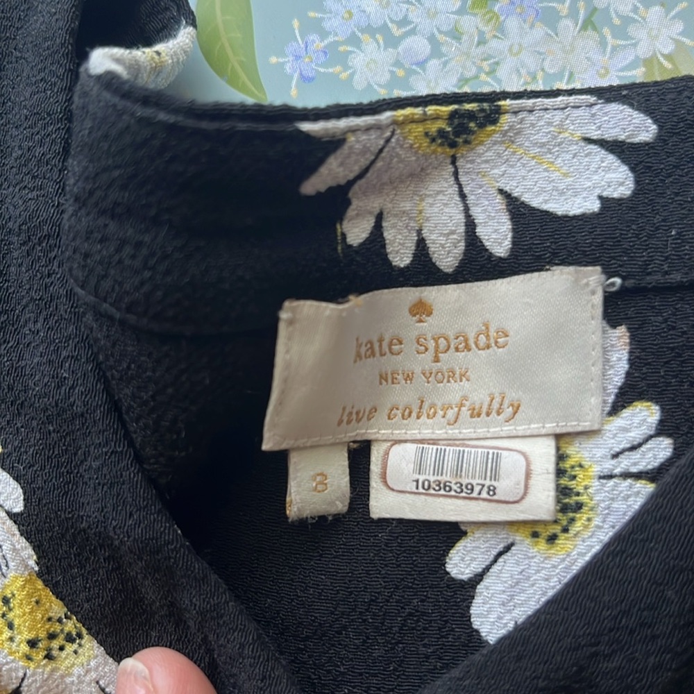 Kate Spade Black Daisy Dot Crepe Romper - Picture 12 of 16